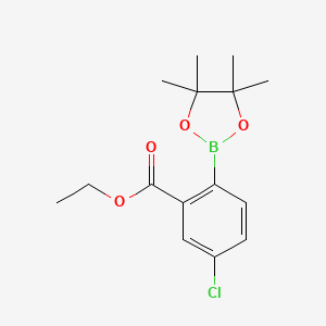 molecular formula C15H20BClO4 B2783160 Ethyl 5-chloro-2-(4,4,5,5-tetramethyl-1,3,2-dioxaborolan-2-yl)benzoate CAS No. 2032371-79-0