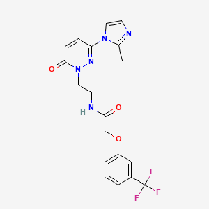 molecular formula C19H18F3N5O3 B2783164 N-(2-(3-(2-methyl-1H-imidazol-1-yl)-6-oxopyridazin-1(6H)-yl)ethyl)-2-(3-(trifluoromethyl)phenoxy)acetamide CAS No. 1396875-62-9