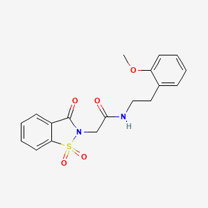 molecular formula C18H18N2O5S B2783173 N-[2-(2-methoxyphenyl)ethyl]-2-(1,1,3-trioxo-2,3-dihydro-1lambda6,2-benzothiazol-2-yl)acetamide CAS No. 899954-17-7