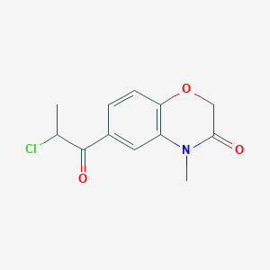 molecular formula C12H12ClNO3 B2783234 6-(2-Chloro-propionyl)-4-methyl-4H-benzo[1,4]oxazin-3-one CAS No. 878617-62-0