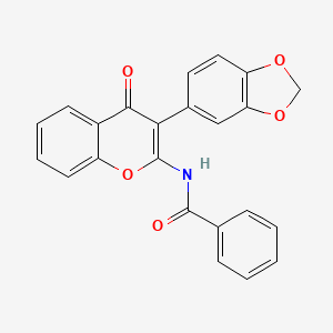molecular formula C23H15NO5 B2783306 N-[3-(2H-1,3-benzodioxol-5-yl)-4-oxo-4H-chromen-2-yl]benzamide CAS No. 900263-09-4