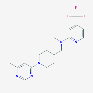 molecular formula C18H22F3N5 B2783326 N-methyl-N-{[1-(6-methylpyrimidin-4-yl)piperidin-4-yl]methyl}-4-(trifluoromethyl)pyridin-2-amine CAS No. 2415454-96-3