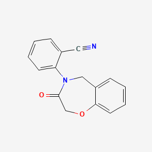 molecular formula C16H12N2O2 B2783360 2-(3-oxo-2,3-dihydro-1,4-benzoxazepin-4(5H)-yl)benzonitrile CAS No. 1326890-19-0