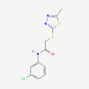 molecular formula C11H10ClN3OS2 B2783391 N-(3-chlorophenyl)-2-[(5-methyl-1,3,4-thiadiazol-2-yl)sulfanyl]acetamide CAS No. 298215-36-8