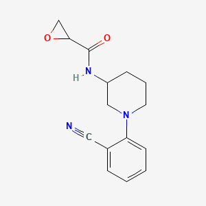 molecular formula C15H17N3O2 B2783400 N-[1-(2-Cyanophenyl)piperidin-3-yl]oxirane-2-carboxamide CAS No. 2411262-21-8