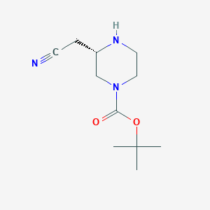 molecular formula C11H19N3O2 B2783409 tert-butyl (3S)-3-(cyanomethyl)piperazine-1-carboxylate CAS No. 1589082-06-3