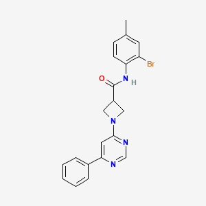 molecular formula C21H19BrN4O B2783419 N-(2-bromo-4-methylphenyl)-1-(6-phenylpyrimidin-4-yl)azetidine-3-carboxamide CAS No. 2034286-73-0