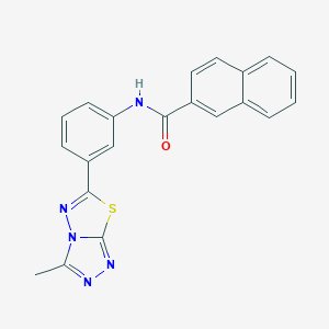 molecular formula C21H15N5OS B278344 N-[3-(3-methyl[1,2,4]triazolo[3,4-b][1,3,4]thiadiazol-6-yl)phenyl]-2-naphthamide 