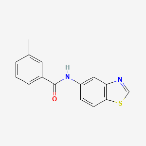 molecular formula C15H12N2OS B2783464 N-(1,3-benzothiazol-5-yl)-3-methylbenzamide CAS No. 922920-54-5