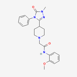 molecular formula C23H27N5O3 B2783492 N-(2-methoxyphenyl)-2-(4-(1-methyl-5-oxo-4-phenyl-4,5-dihydro-1H-1,2,4-triazol-3-yl)piperidin-1-yl)acetamide CAS No. 1396854-31-1