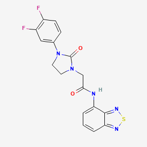 molecular formula C17H13F2N5O2S B2783494 N-(2,1,3-benzothiadiazol-4-yl)-2-[3-(3,4-difluorophenyl)-2-oxoimidazolidin-1-yl]acetamide CAS No. 1251699-39-4