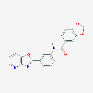 molecular formula C20H13N3O4 B278350 N-[3-([1,3]oxazolo[4,5-b]pyridin-2-yl)phenyl]-1,3-benzodioxole-5-carboxamide 