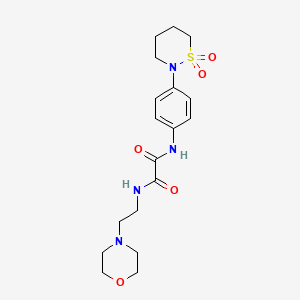 molecular formula C18H26N4O5S B2783504 N-[4-(1,1-dioxo-1lambda6,2-thiazinan-2-yl)phenyl]-N'-[2-(morpholin-4-yl)ethyl]ethanediamide CAS No. 899976-53-5