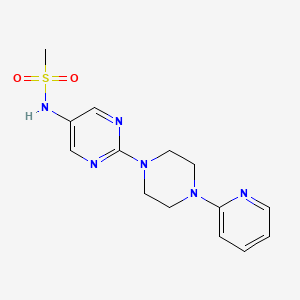 molecular formula C14H18N6O2S B2783510 N-(2-(4-(pyridin-2-yl)piperazin-1-yl)pyrimidin-5-yl)methanesulfonamide CAS No. 1396861-89-4
