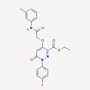 molecular formula C22H20FN3O5 B2783528 ethyl 1-(4-fluorophenyl)-4-{[(3-methylphenyl)carbamoyl]methoxy}-6-oxo-1,6-dihydropyridazine-3-carboxylate CAS No. 899960-13-5