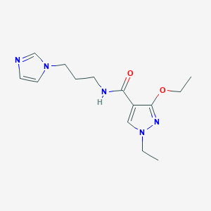 molecular formula C14H21N5O2 B2783529 3-ethoxy-1-ethyl-N-[3-(1H-imidazol-1-yl)propyl]-1H-pyrazole-4-carboxamide CAS No. 1014068-82-6