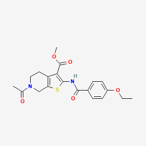molecular formula C20H22N2O5S B2783550 methyl 6-acetyl-2-(4-ethoxybenzamido)-4H,5H,6H,7H-thieno[2,3-c]pyridine-3-carboxylate CAS No. 921109-37-7