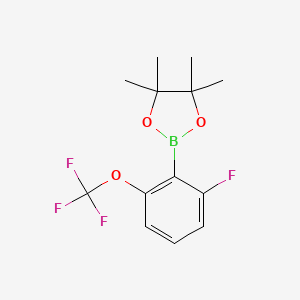 molecular formula C13H15BF4O3 B2783564 2-[2-Fluoro-6-(trifluoromethoxy)phenyl]-4,4,5,5-tetramethyl-1,3,2-dioxaborolane CAS No. 2246728-28-7