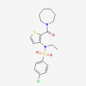 N-(2-(azepane-1-carbonyl)thiophen-3-yl)-4-chloro-N-ethylbenzenesulfonamide