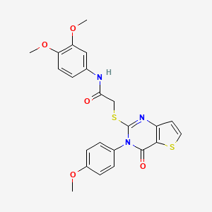 N-(3,4-dimethoxyphenyl)-2-((3-(4-methoxyphenyl)-4-oxo-3,4-dihydrothieno[3,2-d]pyrimidin-2-yl)thio)acetamide