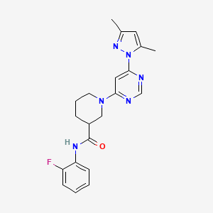 1-(6-(3,5-dimethyl-1H-pyrazol-1-yl)pyrimidin-4-yl)-N-(2-fluorophenyl)piperidine-3-carboxamide