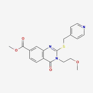 Methyl 3-(2-methoxyethyl)-4-oxo-2-(pyridin-4-ylmethylsulfanyl)quinazoline-7-carboxylate