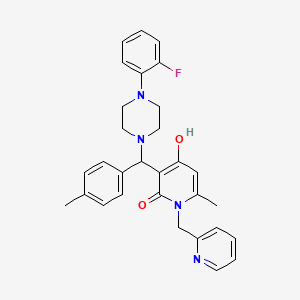 3-((4-(2-fluorophenyl)piperazin-1-yl)(p-tolyl)methyl)-4-hydroxy-6-methyl-1-(pyridin-2-ylmethyl)pyridin-2(1H)-one