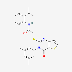 2-{[3-(3,5-dimethylphenyl)-4-oxo-3,4-dihydrothieno[3,2-d]pyrimidin-2-yl]sulfanyl}-N-[2-(propan-2-yl)phenyl]acetamide