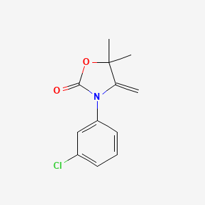 molecular formula C12H12ClNO2 B2783602 3-(3-Chlorophenyl)-5,5-dimethyl-4-methylidene-1,3-oxazolidin-2-one CAS No. 59255-84-4