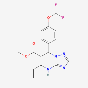molecular formula C16H16F2N4O3 B2783617 Methyl 7-(4-(difluoromethoxy)phenyl)-5-ethyl-4,7-dihydro-[1,2,4]triazolo[1,5-a]pyrimidine-6-carboxylate CAS No. 725218-12-2