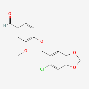 4-[(6-Chloro-1,3-benzodioxol-5-yl)methoxy]-3-ethoxybenzaldehyde