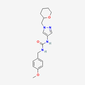 1-(4-methoxybenzyl)-3-(1-((tetrahydro-2H-pyran-2-yl)methyl)-1H-pyrazol-4-yl)urea