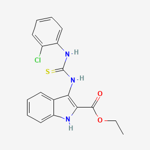 molecular formula C18H16ClN3O2S B2783634 ethyl 3-{[(2-chlorophenyl)carbamothioyl]amino}-1H-indole-2-carboxylate CAS No. 686736-63-0