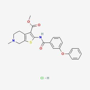 Methyl 6-methyl-2-(3-phenoxybenzamido)-4,5,6,7-tetrahydrothieno[2,3-c]pyridine-3-carboxylate hydrochloride