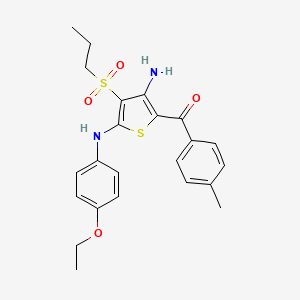 molecular formula C23H26N2O4S2 B2783648 N2-(4-ETHOXYPHENYL)-5-(4-METHYLBENZOYL)-3-(PROPANE-1-SULFONYL)THIOPHENE-2,4-DIAMINE CAS No. 890794-32-8