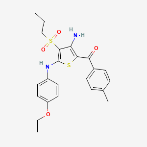 (3-Amino-5-((4-ethoxyphenyl)amino)-4-(propylsulfonyl)thiophen-2-yl)(p-tolyl)methanone