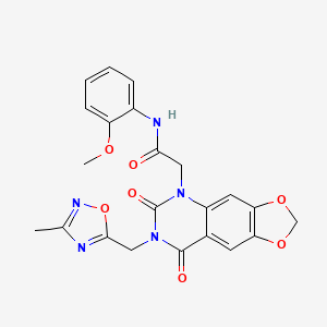 N-(2-methoxyphenyl)-2-(7-((3-methyl-1,2,4-oxadiazol-5-yl)methyl)-6,8-dioxo-7,8-dihydro-[1,3]dioxolo[4,5-g]quinazolin-5(6H)-yl)acetamide