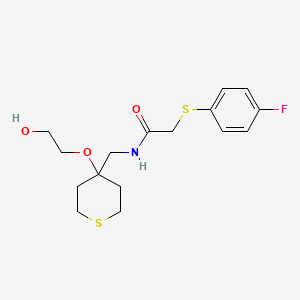 2-((4-fluorophenyl)thio)-N-((4-(2-hydroxyethoxy)tetrahydro-2H-thiopyran-4-yl)methyl)acetamide