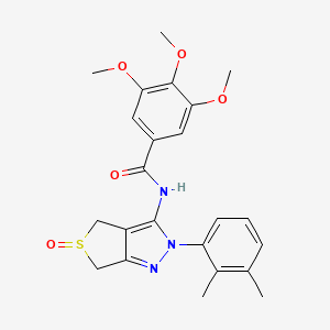 molecular formula C23H25N3O5S B2783673 N-[2-(2,3-dimethylphenyl)-5-oxo-2H,4H,6H-5lambda4-thieno[3,4-c]pyrazol-3-yl]-3,4,5-trimethoxybenzamide CAS No. 1019094-76-8
