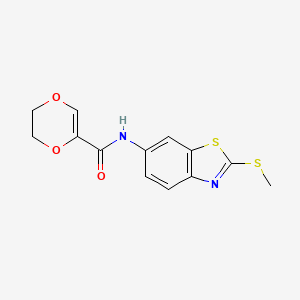 molecular formula C13H12N2O3S2 B2783674 N-(2-(methylthio)benzo[d]thiazol-6-yl)-5,6-dihydro-1,4-dioxine-2-carboxamide CAS No. 864937-53-1