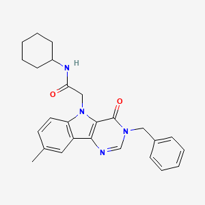 2-(3-benzyl-8-methyl-4-oxo-3H-pyrimido[5,4-b]indol-5(4H)-yl)-N-cyclohexylacetamide