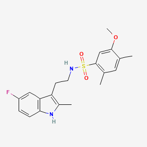 molecular formula C20H23FN2O3S B2783679 N-[2-(5-fluoro-2-methyl-1H-indol-3-yl)ethyl]-5-methoxy-2,4-dimethylbenzene-1-sulfonamide CAS No. 682762-95-4