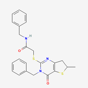 N-benzyl-2-[(3-benzyl-6-methyl-4-oxo-6,7-dihydrothieno[3,2-d]pyrimidin-2-yl)sulfanyl]acetamide