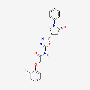 2-(2-fluorophenoxy)-N-(5-(5-oxo-1-phenylpyrrolidin-3-yl)-1,3,4-oxadiazol-2-yl)acetamide