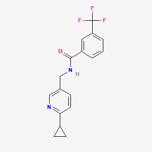 molecular formula C17H15F3N2O B2783709 N-[(6-cyclopropylpyridin-3-yl)methyl]-3-(trifluoromethyl)benzamide CAS No. 2097902-30-0