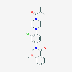 molecular formula C22H26ClN3O3 B278371 N-{3-chloro-4-[4-(2-methylpropanoyl)piperazin-1-yl]phenyl}-2-methoxybenzamide 