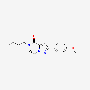 molecular formula C19H23N3O2 B2783713 2-(4-Ethoxyphenyl)-5-(3-methylbutyl)pyrazolo[1,5-a]pyrazin-4-one CAS No. 2320855-90-9