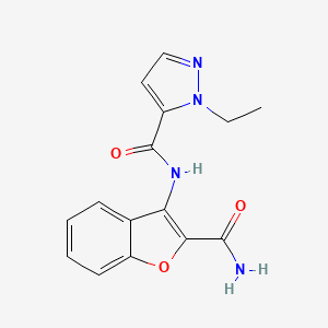 molecular formula C15H14N4O3 B2783723 N-(2-氨基苯并呋喃-3-基)-1-乙基-1H-咪唑-5-甲酰胺 CAS No. 1170395-11-5