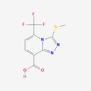 molecular formula C9H6F3N3O2S B2783728 3-(Methylthio)-5-(trifluoromethyl)-[1,2,4]triazolo[4,3-a]pyridine-8-carboxylic acid CAS No. 1639260-87-9