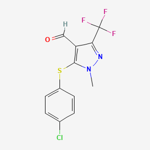 5-[(4-Chlorophenyl)sulfanyl]-1-methyl-3-(trifluoromethyl)-1H-pyrazole-4-carbaldehyde